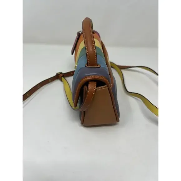 Coach Turnlock Clutch 20 with Rainbow Quilting C4700 Leather Crossbody - Picture 5 of 8